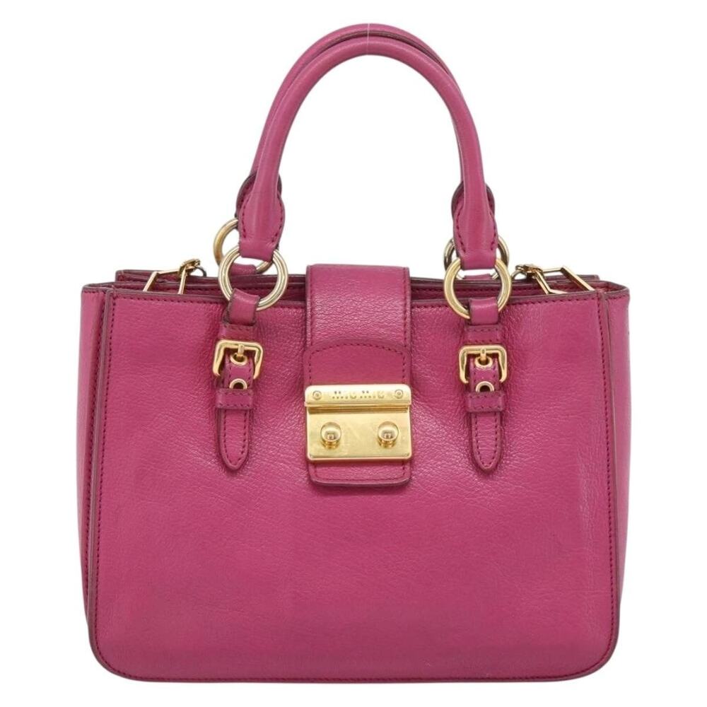 Miu Miu Leather Madras Handbag Pink